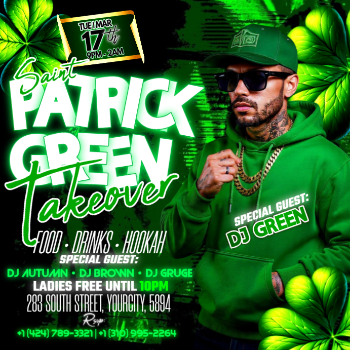 Copia de Saint Patrick Green Takeover Party | PosterMyWall