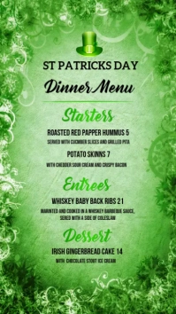 Saint Patrick menu Instagram Story template