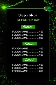 Saint Patrick menu Plakat template