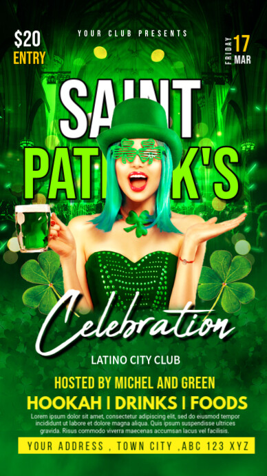 saint patrick party Indaba yaku-Instagram template