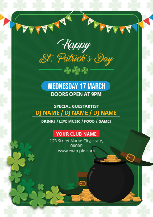 Saint Patrick Party Flyer Template | PosterMyWall