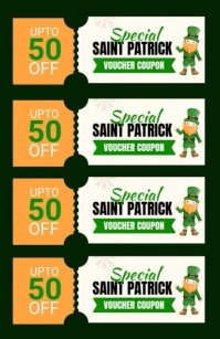 Saint Patrick Voucher Coupon Tabloid template