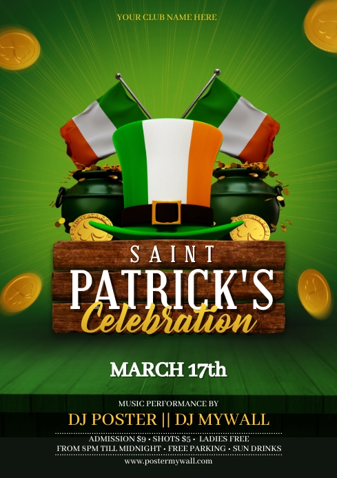 Saint Patricks Day Celebration Party Template | PosterMyWall