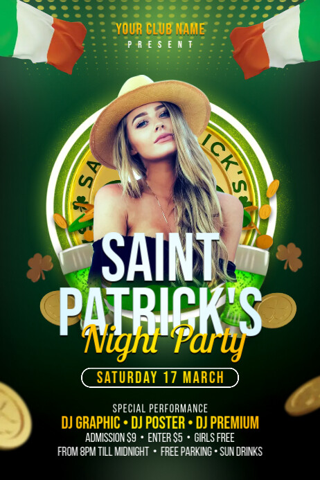 Saint Patricks Day Night Party Template | PosterMyWall