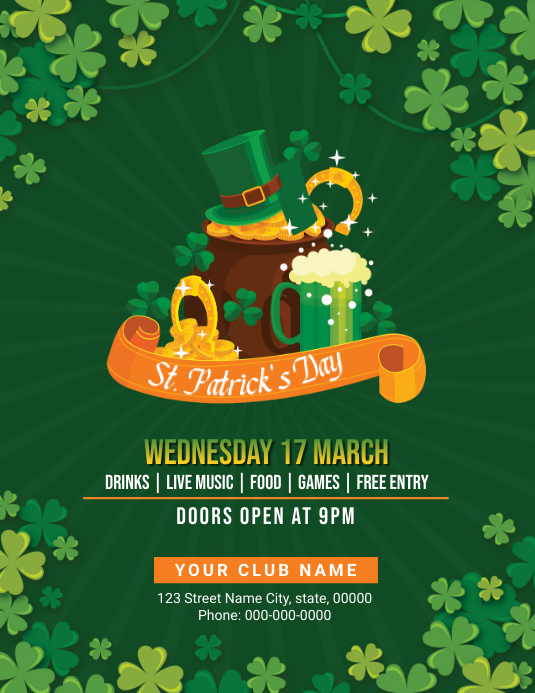 Saint Patricks Day Party Flyer Template | PosterMyWall