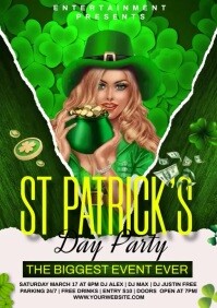 saint patricks day potluck party video A4 template
