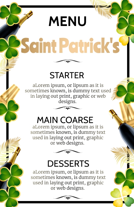 saint patricks dayposter Halfbladsy Breed template