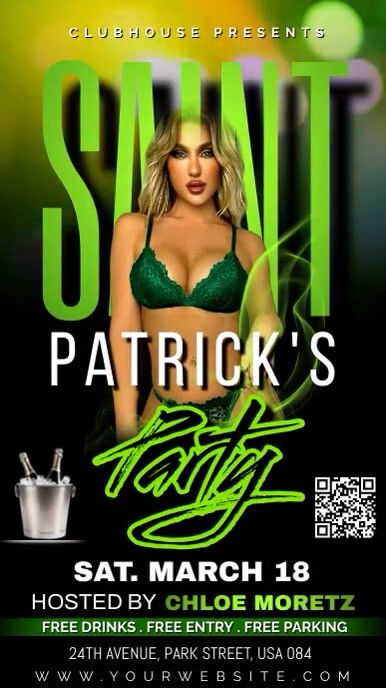 SAINT PATRICKS PARTY POSTER TEMPLATE FLYER Instagram Story