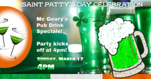 White Saint Patrick's Day Celebration Facebook Ad Template
