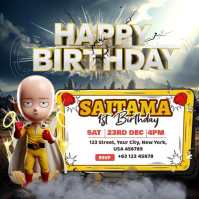 Saitama One Punch Hero Birthday Instagram 帖子 template