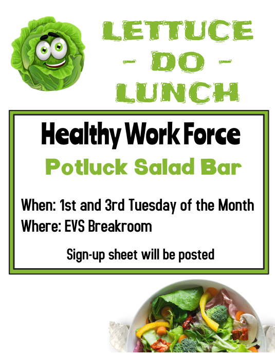 Salad Bar Potluck Sign Up Sheet