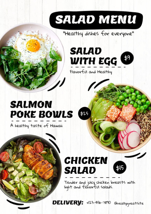 salad menu Template | PosterMyWall
