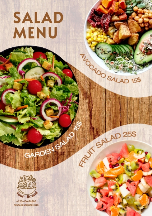 Java Menu Salad Salad Menu Template | PosterMyWall