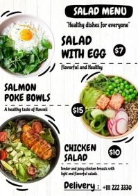 Salad Menu Flyer A4 template