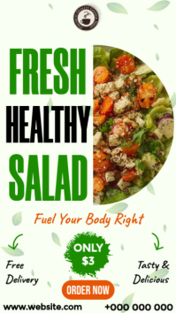 White Healthy Salad Promotion Digitale Vertoning Template