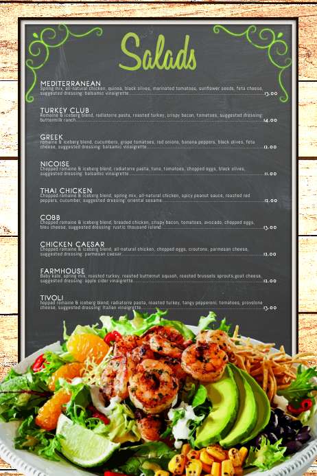 printable event sample church of flyers PosterMyWall Salad Menu Template printable event sample church of flyers PosterMyWall Salad Menu Template