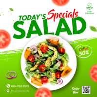 Salad Mixed Vegetable Greens Veggie Bowl Advertisement Restaurant Promo Digital Signage Poster Insta template