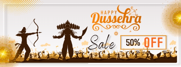 Dussehra Sale Facebook Cover Photo template