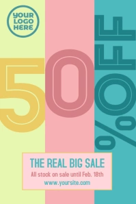 Sale 50% event flyer โปสเตอร์ template