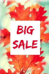 Sale announcement on colorful Leaves Template Pinterest-Grafik