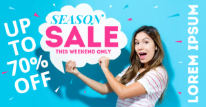 Azul Seasonal Sale Obraz udostępniany na Facebooku Template