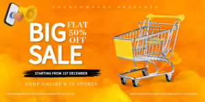 สีส้ม Big Sale Promotion Eventbrite Banner Template