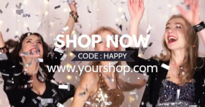Sale Discount % Price off video Happy Women G Facebook-Anzeige template