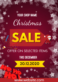 Red Christmas Flyer A3 template
