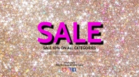 Sale Glitter Glam Shine header Ad template Pantalla Digital (16:9)