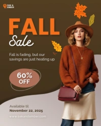 Sale Insta Portrait Fall Sale Autumn Woman template