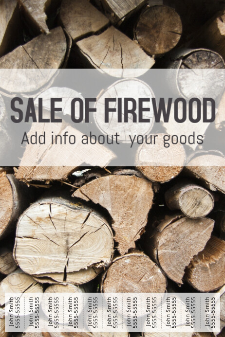 Sale Of Firewood Poster Template With Tabs Postermywall