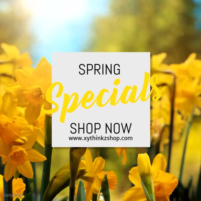 Spring Flowers Advert Copy of sale Spring specials discount advert video square flowers ...