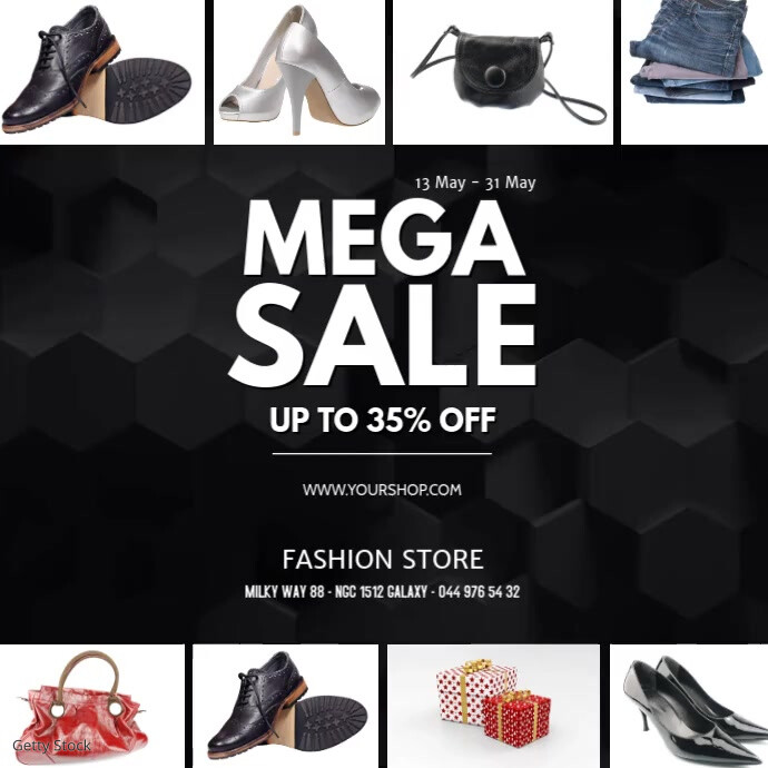 Sale Store Shopping retail Square Template ad | PosterMyWall