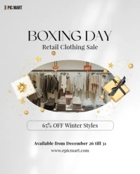 Sale Video Minimal Boxing Day Modern White Instagram Portrait template