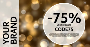 棕色 Voucher Promotion Facebook Shared Image Template
