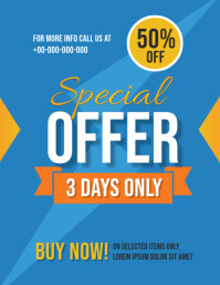 สีน้ำเงิน Special Offer Flyer Template