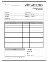 Sales invoice & order form template design Flyer (US Letter)