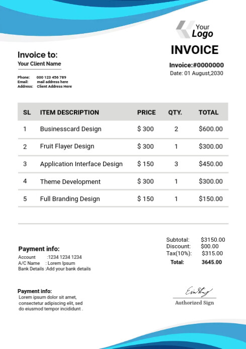 Sale Invoice Pattern Sales Invoice Template | PosterMyWall