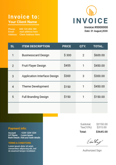Weekly Sales Invoice Sales Invoice Template | PosterMyWall