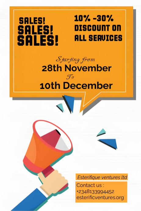 Sales notice Poster template