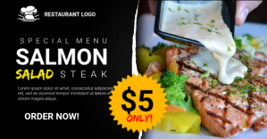 Salmon Steak Ad Image partagée Facebook template