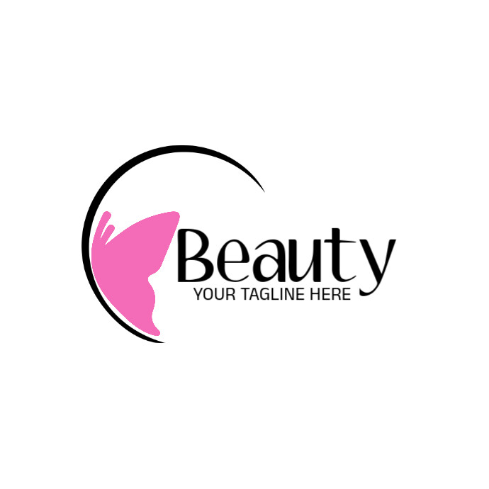 Salon/beauty/illustrative/spa/brand/business/symbol/icon/butterfly/hair/pink/black/care/skin Care Lo Logo template