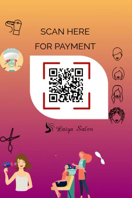Salon payment QR code Modelo | PosterMyWall