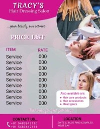 SALON PRICE LIST Flyer (US Letter) template