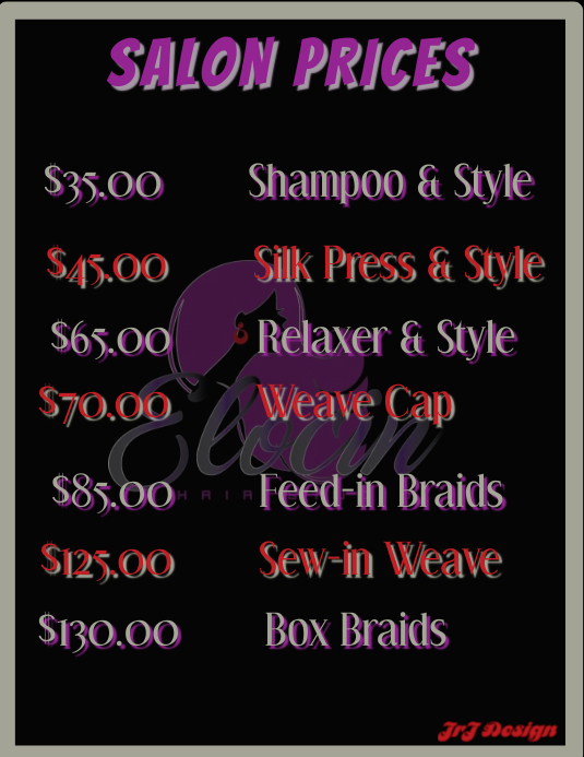 Copy of SALON PRICES TEMPLATE | PosterMyWall