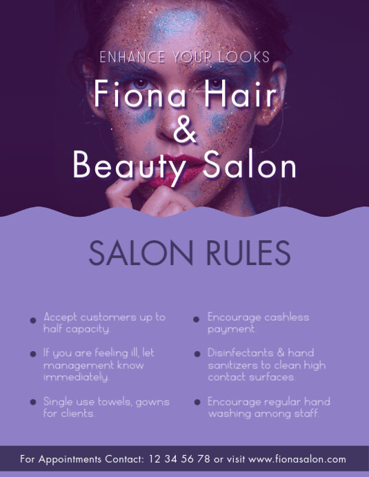 Salon Sop Guidelines For Coronavirus Flyer Template Postermywall