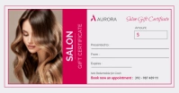 salong gift certificate red and grey and whit Facebook Shared Image template