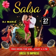 salsa bachata video Post Instagram template