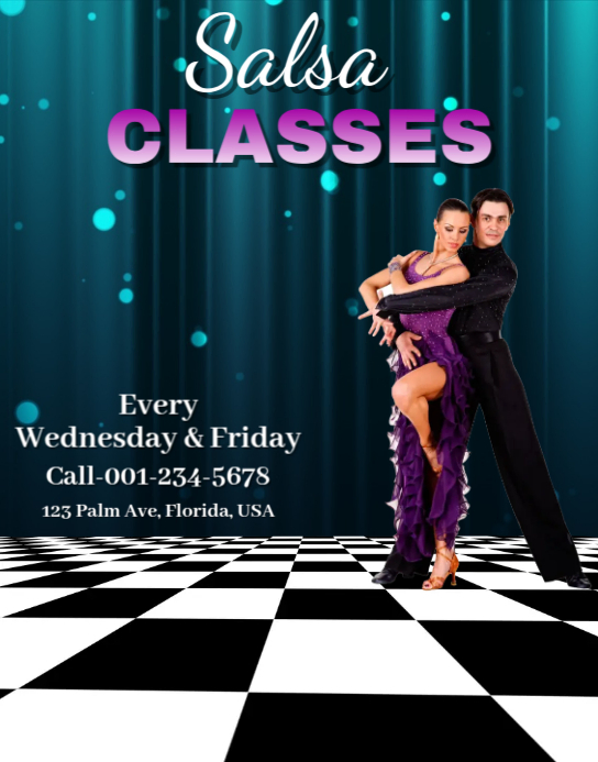 Salsa Classes Poster/muurbord template