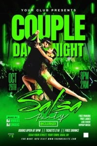 Salsa Couple Dance Night Party Video Flyer Poster template